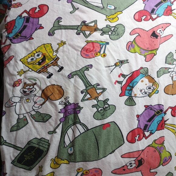 Nickelodeon SpongeBob Characters T-Shirt Large 2019 White Graphic Tee - Picture 9 of 11